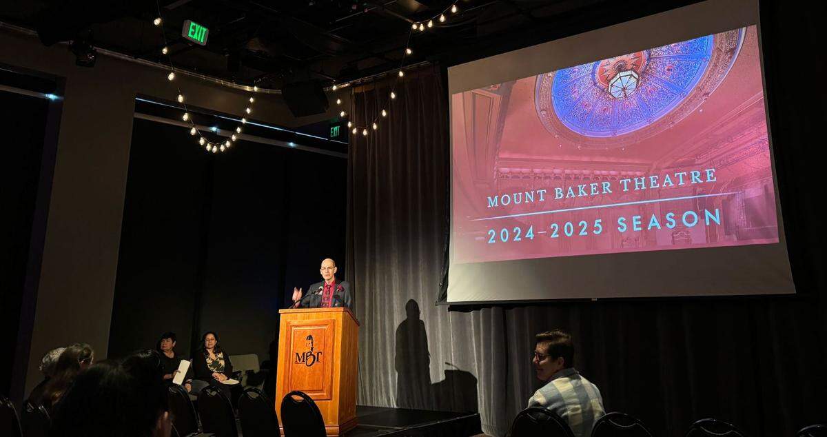 Mount Baker Theatre Executive Director John R. Purdie II announces the 2024-2025 season lineup on Monday, June 10.