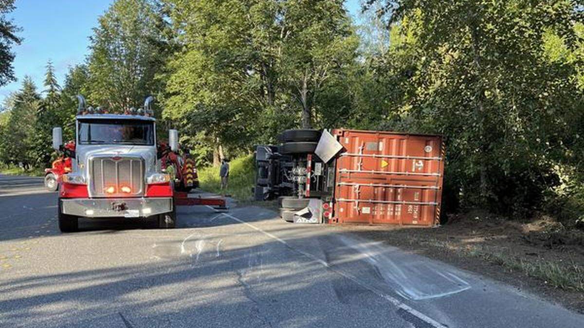 A truck flip has closed Squalicum Way in Bellingham for several hours.