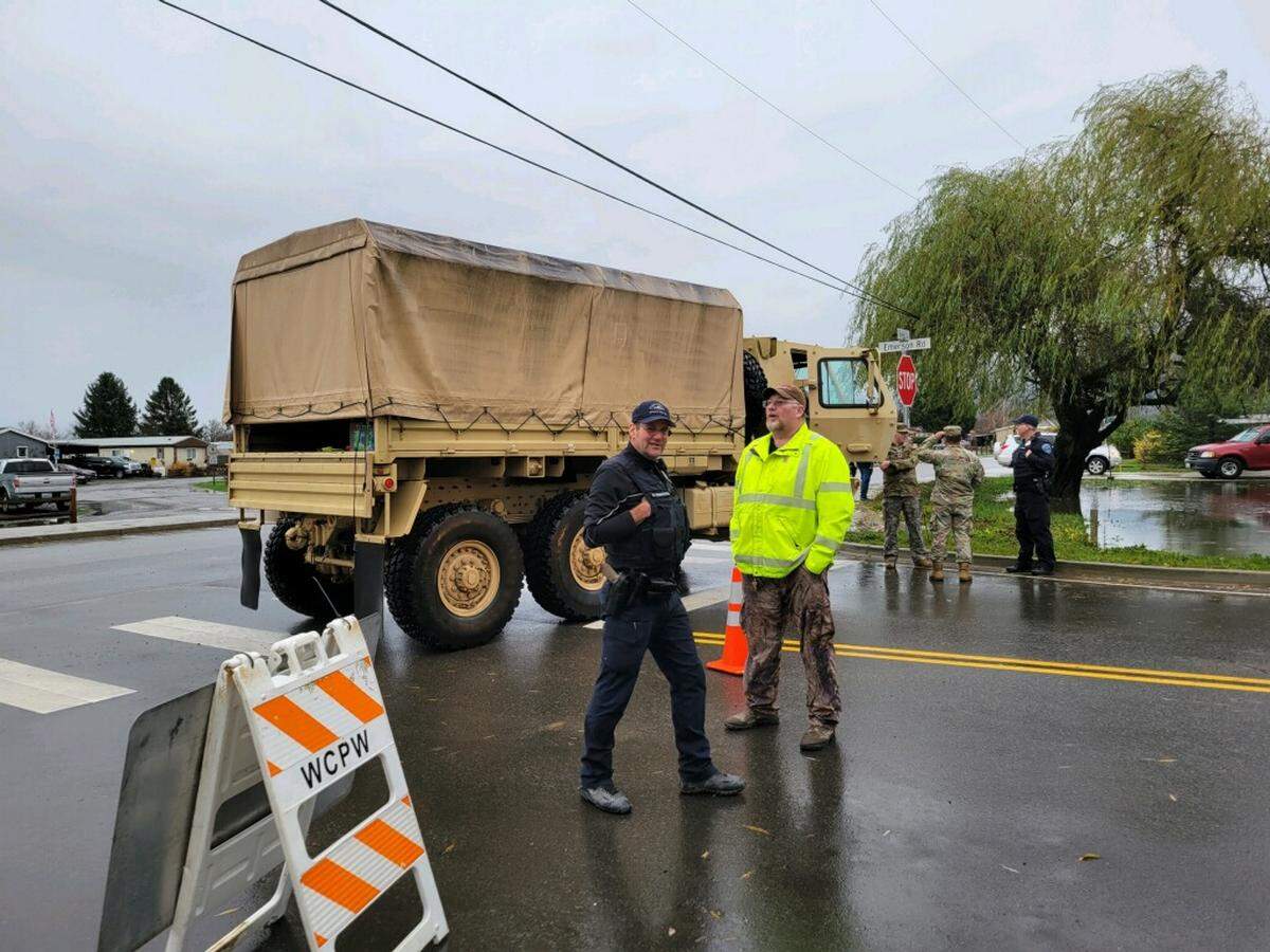 Members of the National Guard have been stationed in Everson and Sumas, according to a release Sunday, Nov. 28, and they have been working to fill and deliver sandbags and provide community assistance where needed.