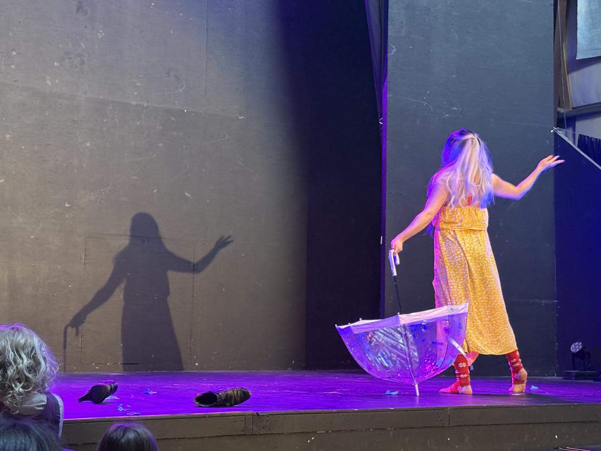 A performer at Vaudevillingham on April 15, 2026, in Bellingham, Wash. The monthly fundraiser event is hosted by The Bellingham Circus Guild.