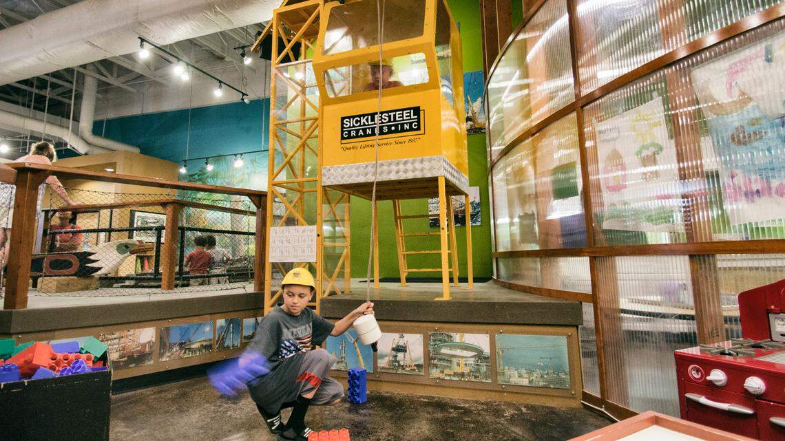 A tugboat, a semi truck and a farmer’s market. Just for kids