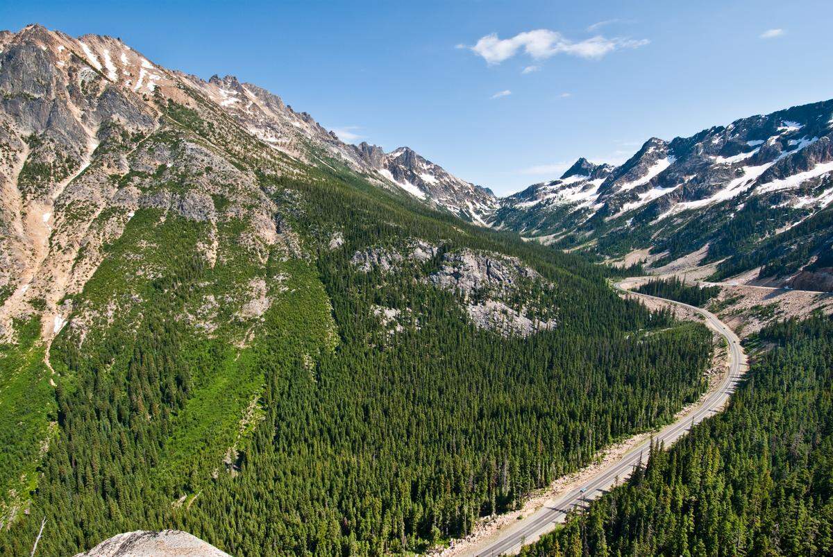 The North Cascades Highway traverses the Cascade Range in an east-west direction. It’s the most dangerous road for motorcyclists, according to a report from a Seattle law firm.
