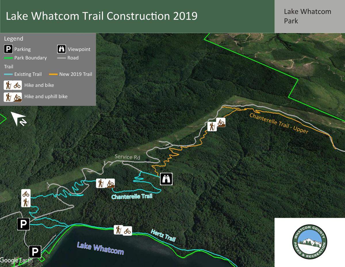 Crews and volunteers are putting the finishing touches on a new 2.6-mile section of the Chanterelle Trail, which will officially open on Sunday, Sept. 29, for hikers and bicyclists. The upper reach of the trail begins at the overlook.