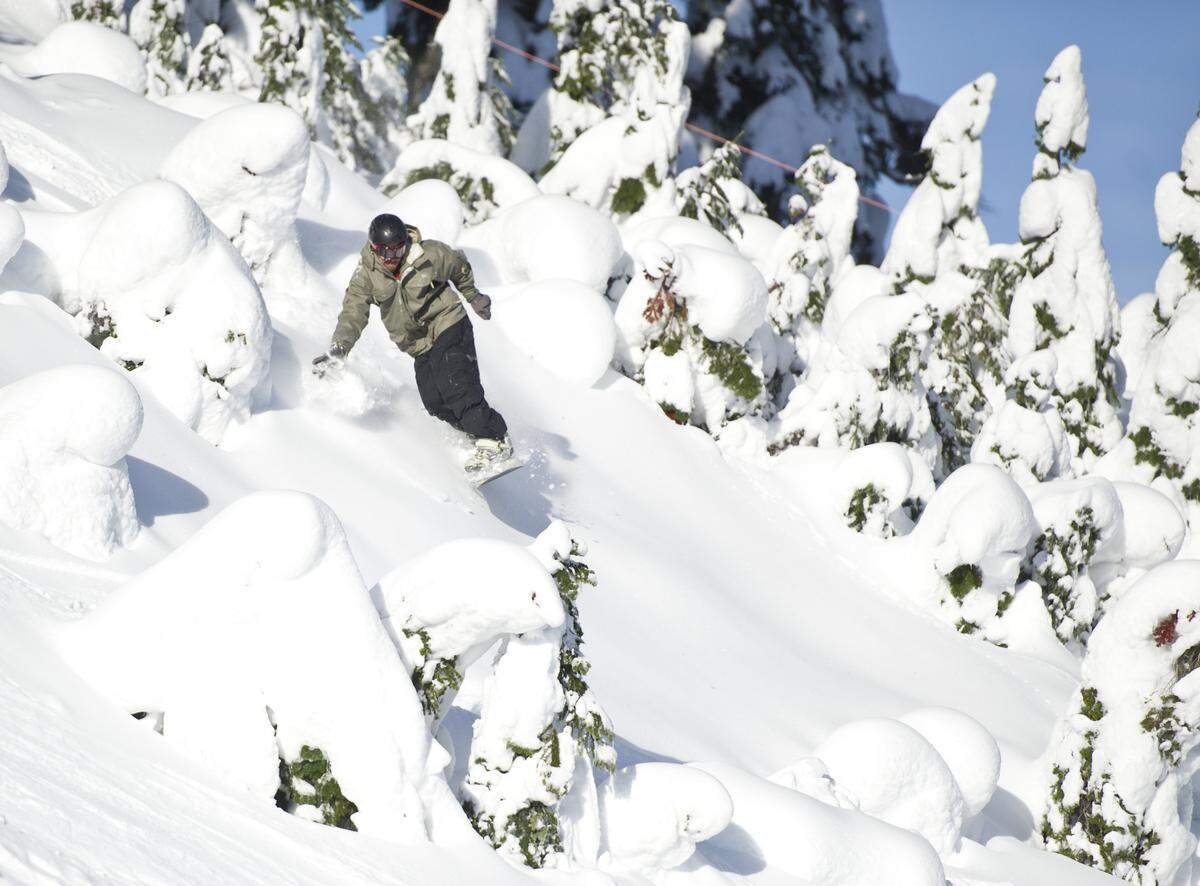 A snowboarder enjoys opening day at Mt. Baker Ski Area in 2013. Affordable price and plenty of snow help make Whatcom’s Mt. Baker Ski Area one of the 10 best in the nation, according to a recent list published by Koala.com.