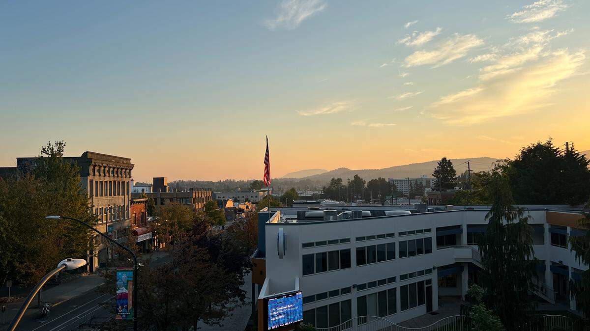 Haze from wildfires in British Columbia lingers above the horizon north of Bellingham last month.