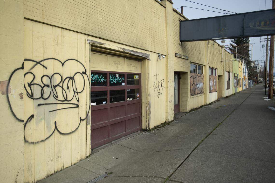 The two blocks southwest from the Herald Building, 903-929 N. State St., will be demolished to make way for the Stateside project – a project that involves building two six-story, mixed-use buildings with 100 vehicle parking spaces and 392 bike parking spaces Feb. 7, 2019.