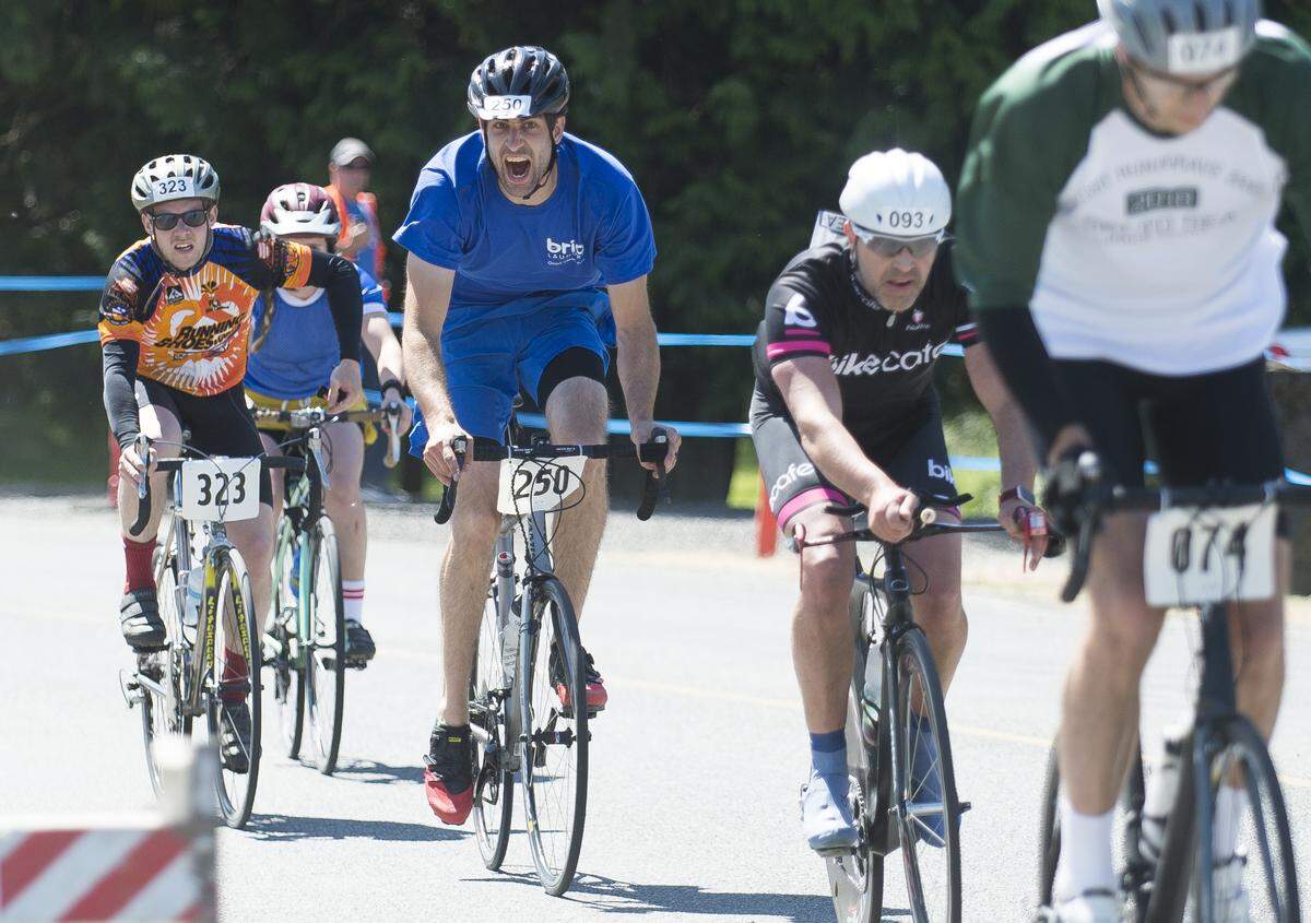 Cyclists near the end of the road bike leg at 2018 Ski to Sea race in Everson. Drivers Sunday, May 29, can expect to see bicycle riders on Reese Hill Road (state Highway 547) at South Pass Road and on East Pole Road (state Highway 544) from North Washington Street to West Main Road in Everson from 7:30-11 a.m.