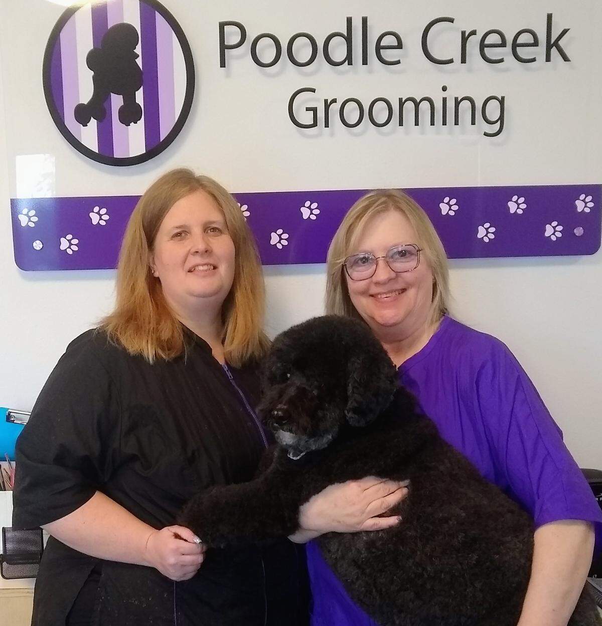 Poodle Creek manager Kemberley Tonseth and owner Donna Moorman-Wright. The pet salon, which recently opened at 12th Street and Old Fairhaven Parkway, provides everything from shaves to standard trims for all breeds.