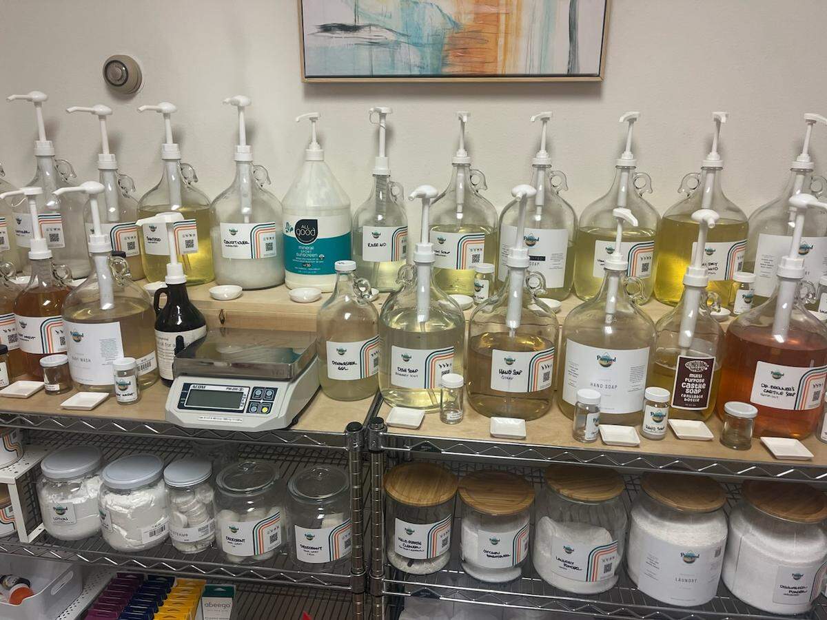 Pumped sells bulk household items by weight, to eliminate the need for single-use plastic.