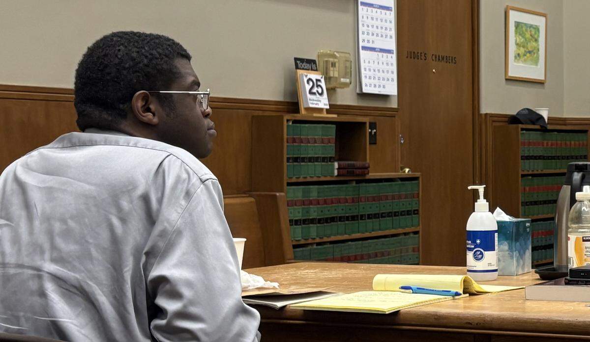 Bennie Washington Jr. sits in Whatcom County Superior Court on Wednesday, Feb. 25 during his trial.