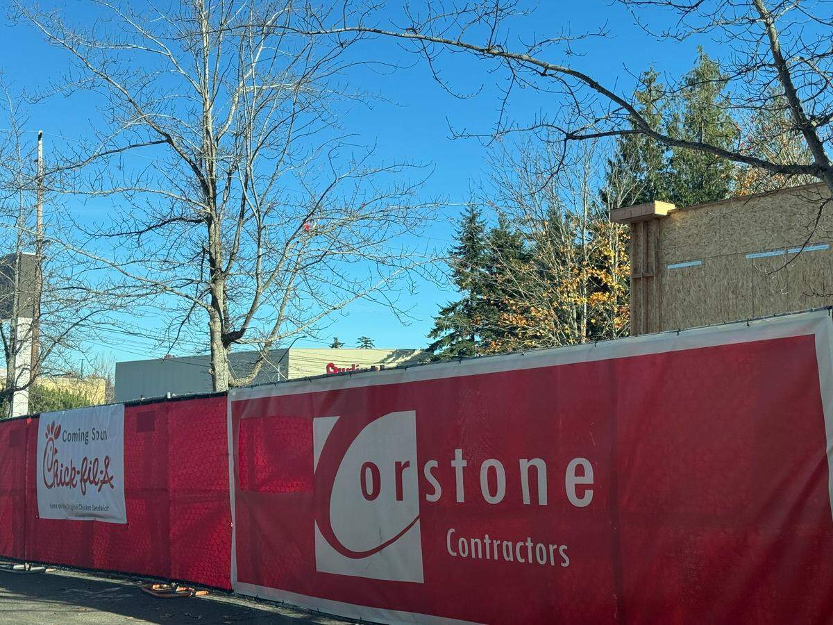 The new Chick-fil-A restaurant was under construction at 4030 Cordata Parkway on Nov. 4, 2025, in Bellingham, Wash.
