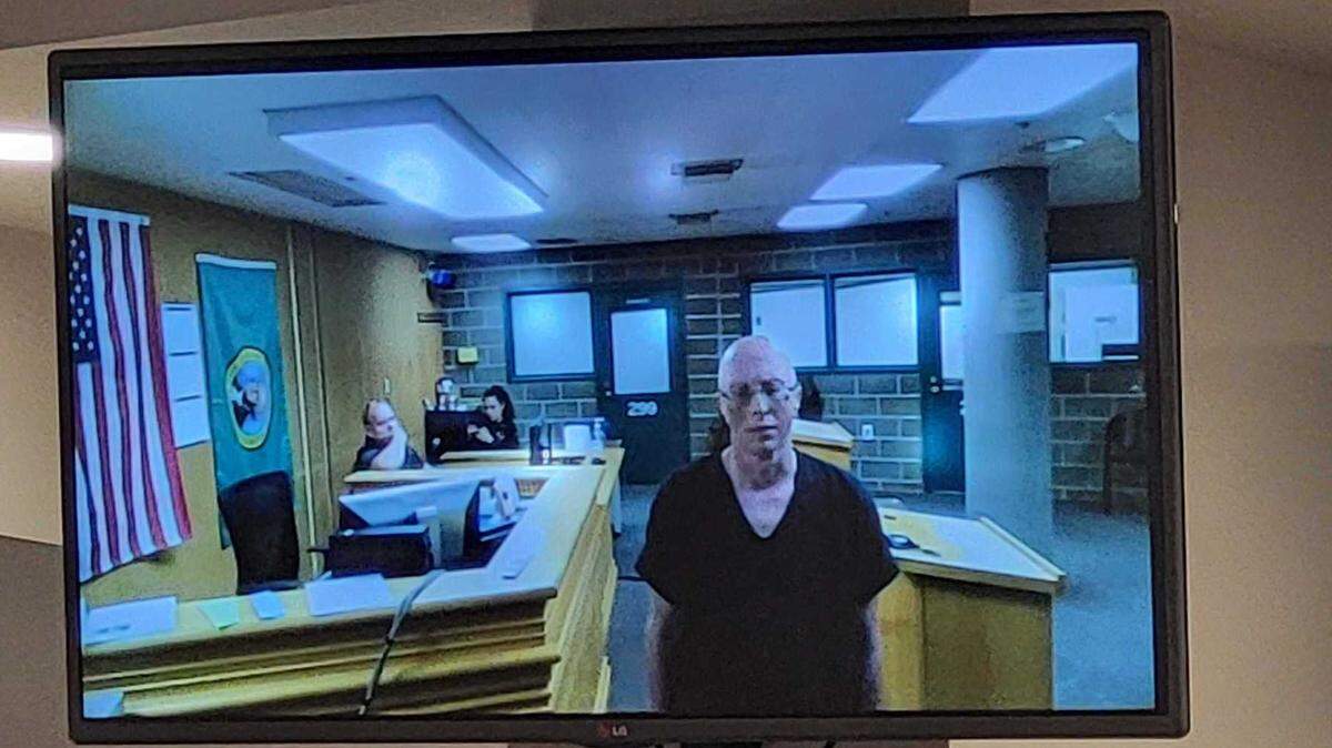 Nathaniel Matthew Miller, 46, makes his first appearance in Whatcom County Superior Court in Bellingham, Wash. on Tuesday, Sept. 19, 2023. Miller is charged with second-degree rape for allegedly assaulting a developmentally disabled adult who as in his care.