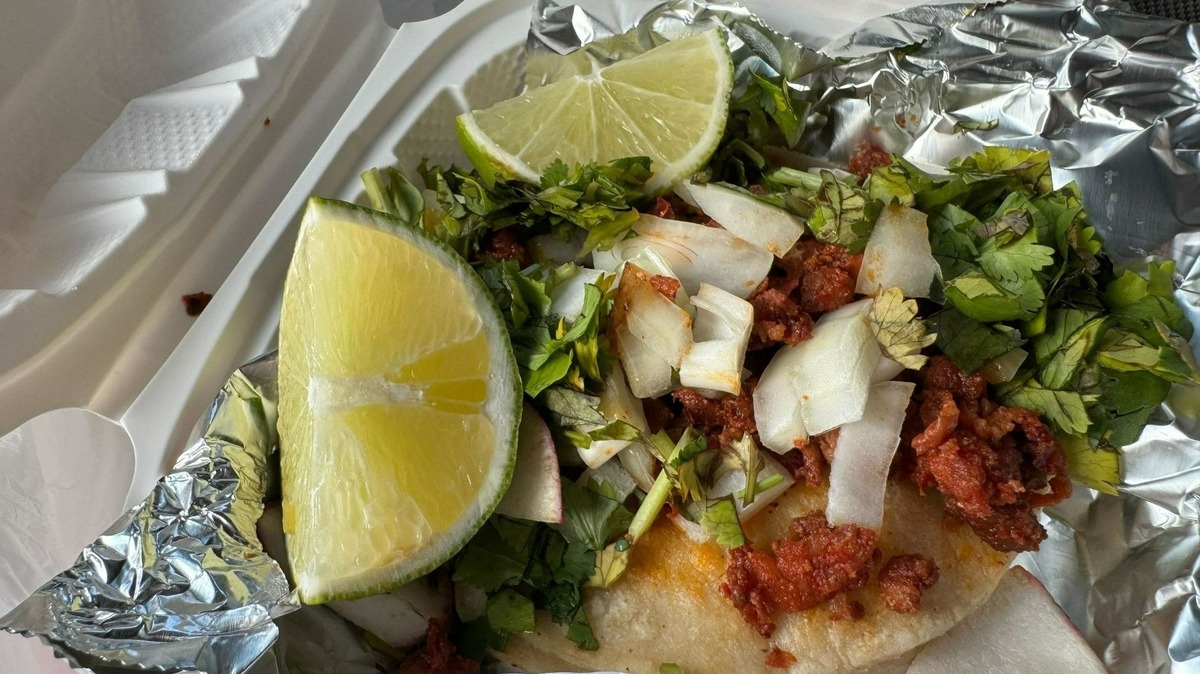 An adobada taco at Sol De Mexico at 1120 Lakeway Dr. in Bellingham, Wash. on Wednesday, June 5, 2024.