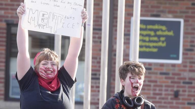 Bellingham students walk out of class to protest ICE deportations, violence