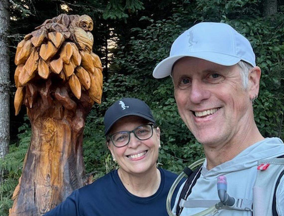 Nala Henkel-Aislinn and her husband, Eric Aislinn, have walked more than 2,000 miles to raise money for the Terry Fox Foundation for cancer research.