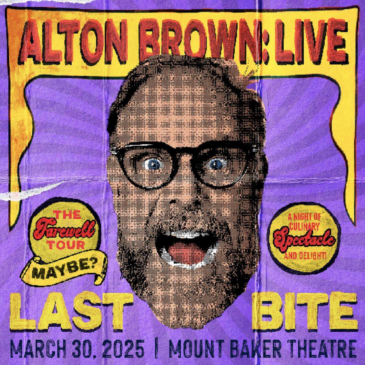 Alton Brown will hold a show at the Mount Baker Theatre on March 30.