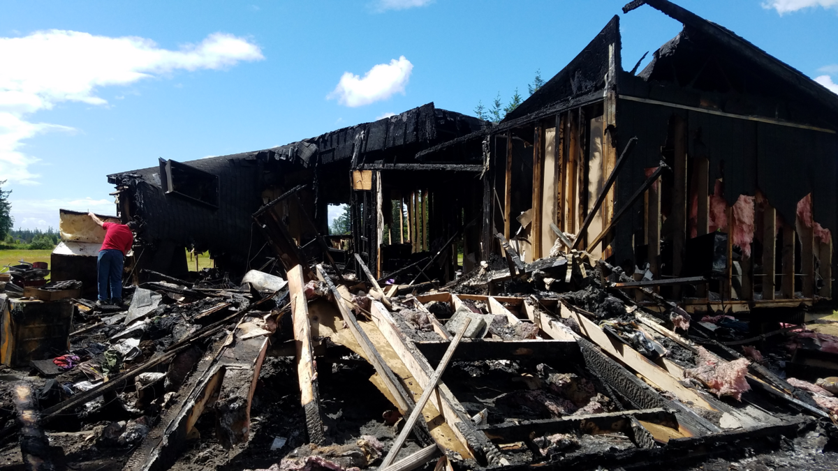 A Whatcom County couple lost their home and dog in a Wednesday fire. Flames were showing when North Whatcom Fire and Rescue was called and the home was a total loss.