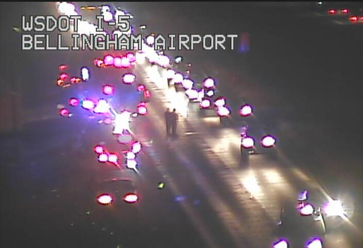 A crash just north of the Bakerview Road exit in Bellingham, Wash., has snarled southbound traffic along Interstate 5 Friday morning, Oct. 7, creating a backup that stretches all the way to Ferndale.