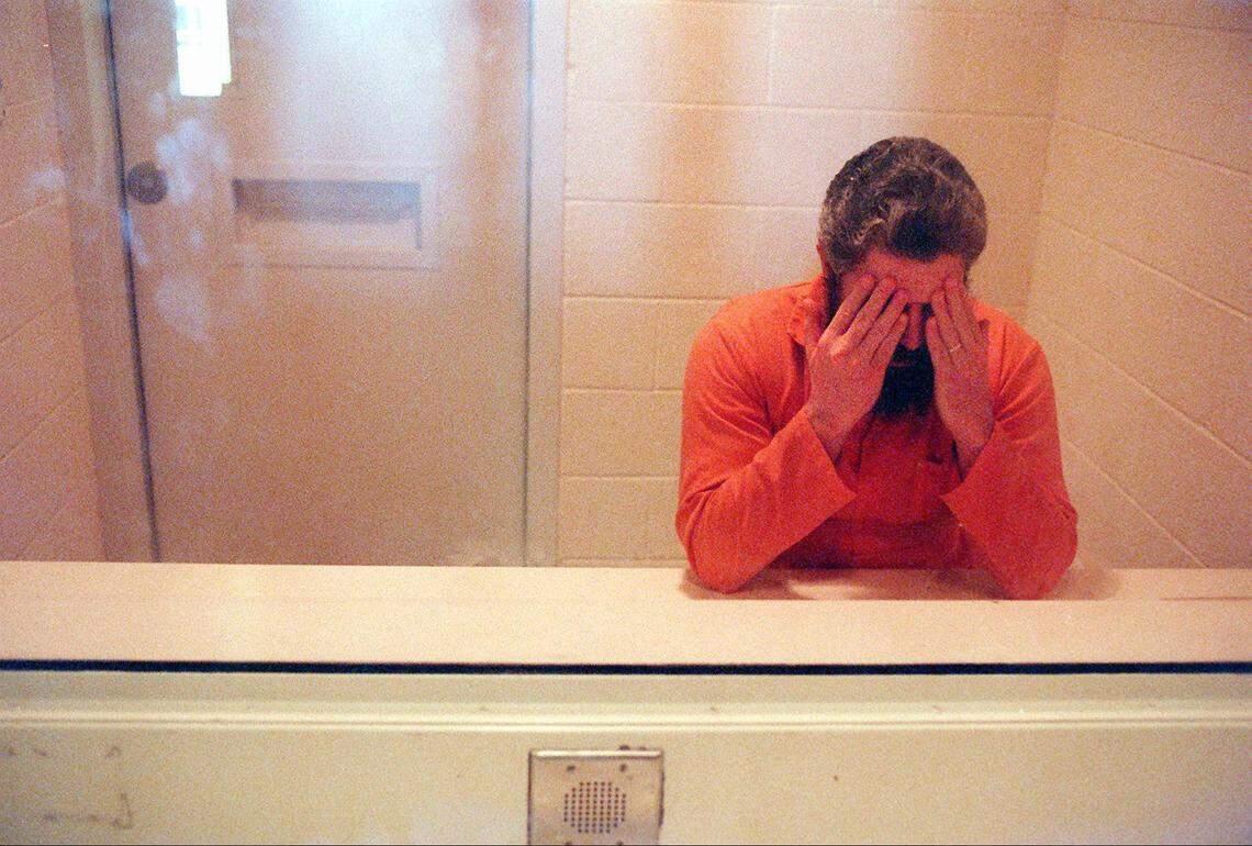 94 Bianchi 5 GNS NEWS 1994 Rochester Democrat Herald photos of convicted murder Kenneth Bianchi in the Walla Walla State prison.