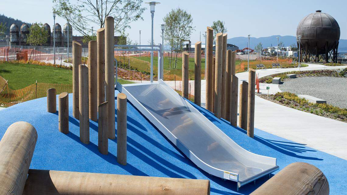The playground at Waypoint Park opened this month on the waterfront near downtown Bellingham.