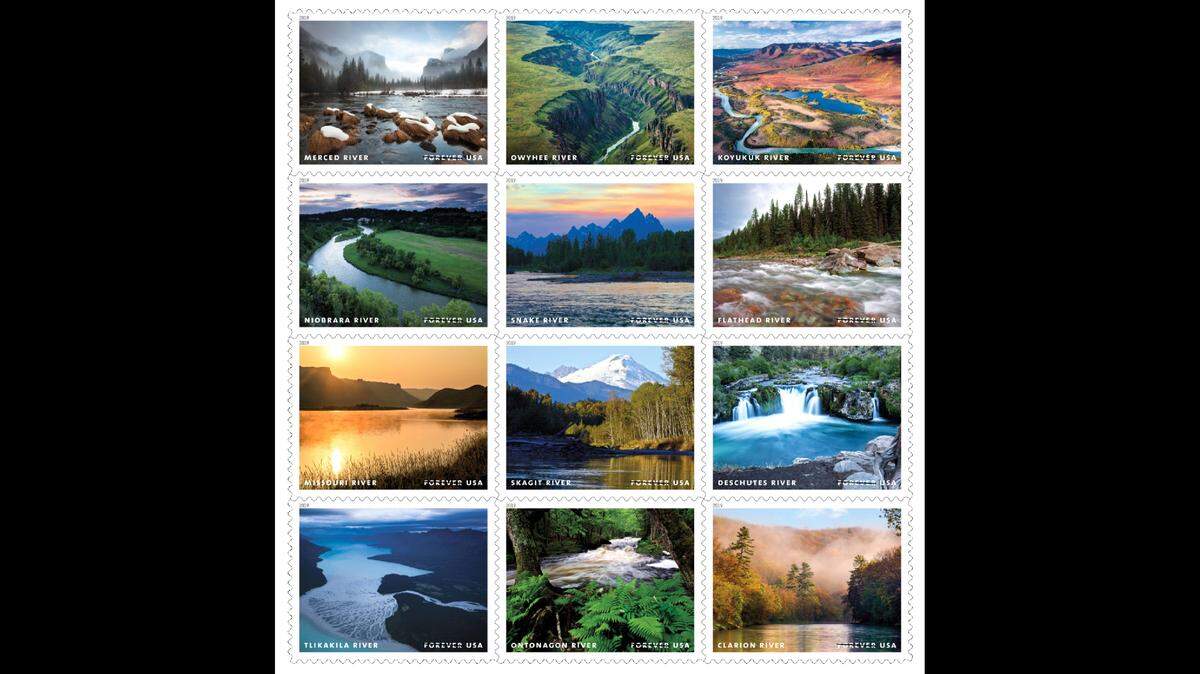 The U.S. Postal Service announced that the Skagit River will be one of a dozen rivers featured in the middle of the third row on a panel of Forever Stamps in the 2019 collection commemorating the National Wild and Scenic Rivers System across the country.