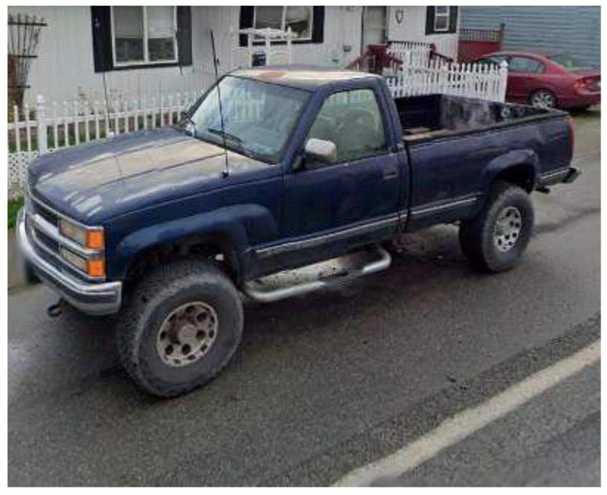 Police are looking for Jason M. Birman and his 1994 Chevrolet Pickup. The truck’s Washington license plate is C67636L.