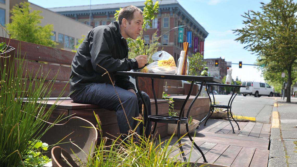 For sale: Downtown Bellingham parking spots, benches included