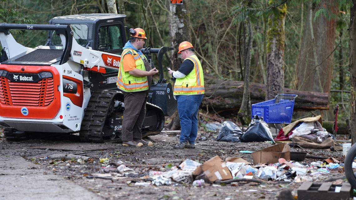 Bellingham homeless camp cleanup continues as city awaits court-ordered payments
