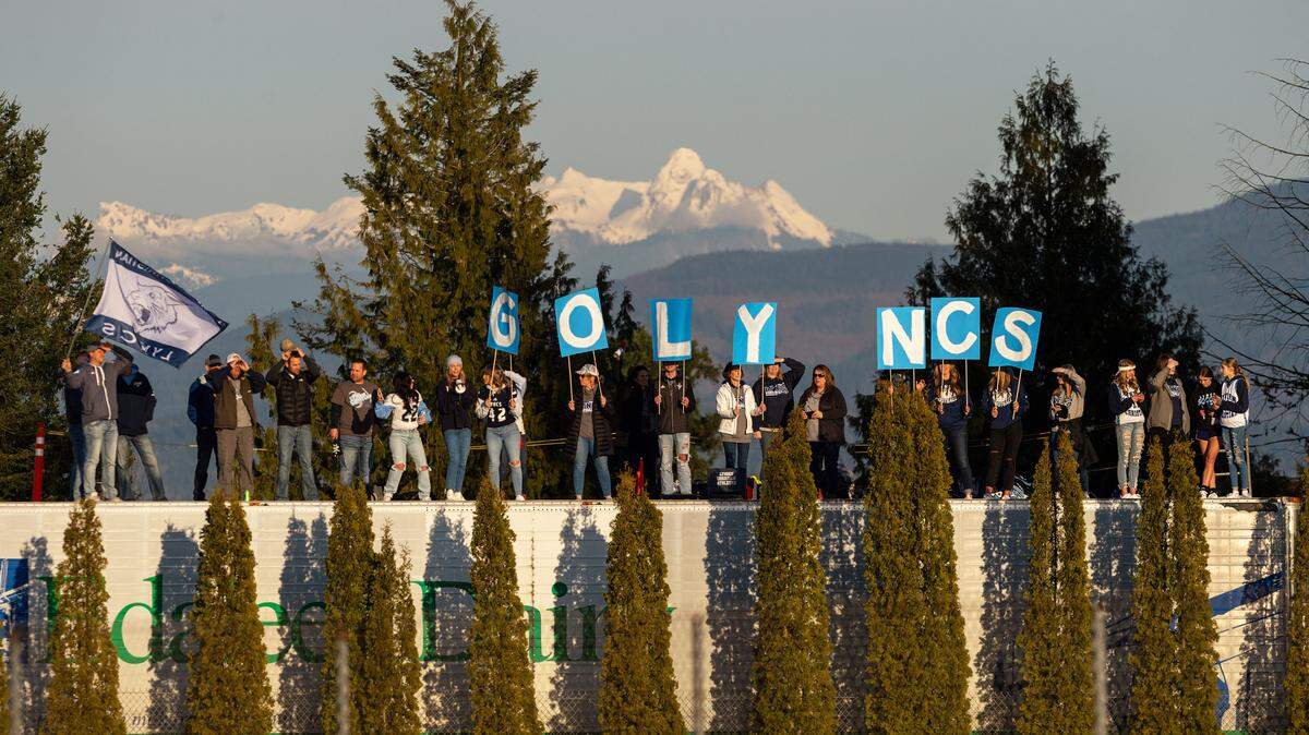 Lynden Christian fans watch football in March at the Lynden school. The school will move to remote learning for its students for two weeks starting Thursday, Sept. 30, as the private school deals with a rise in COVID-19 cases.