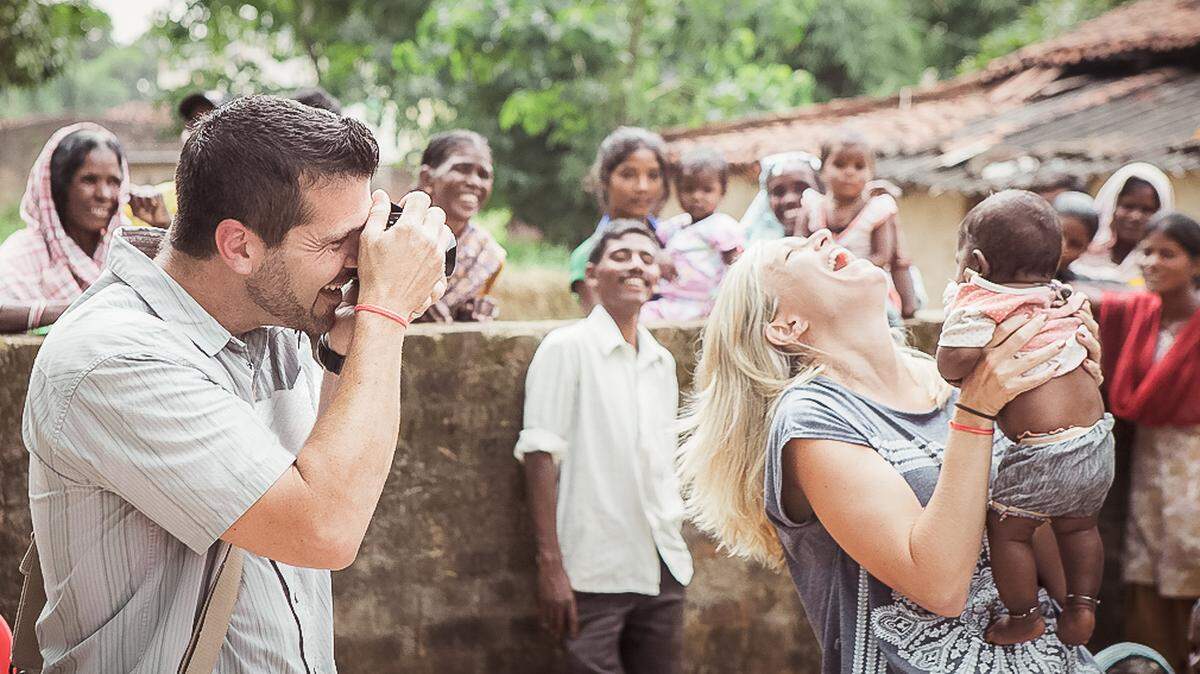 Paul Newman and Ari Lee-Newman visit the Bihar region of northern India during their honeymoon in 2014. Newman and Lee-Newman spent their honeymoon distributing vitamin A to children in rural villages for Vitamin Angels. During that honeymoon they also decided to create a business geared toward helping people, which led to the Bija, a chocolate bar company based in Bellingham.