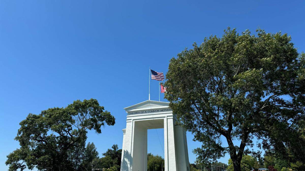 The Peace Arch at Peace Arch Historical State Park in Blaine, Washington.
