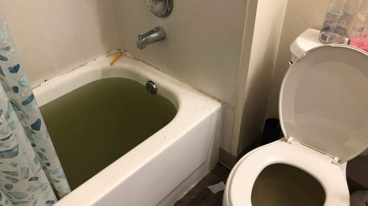 A sewer back-up Tuesday, Sept. 21, at The Meadows by Vintage apartment complex in the Cordata neighborhood of Bellingham has displaced the residents of at least six units and left them looking for help.