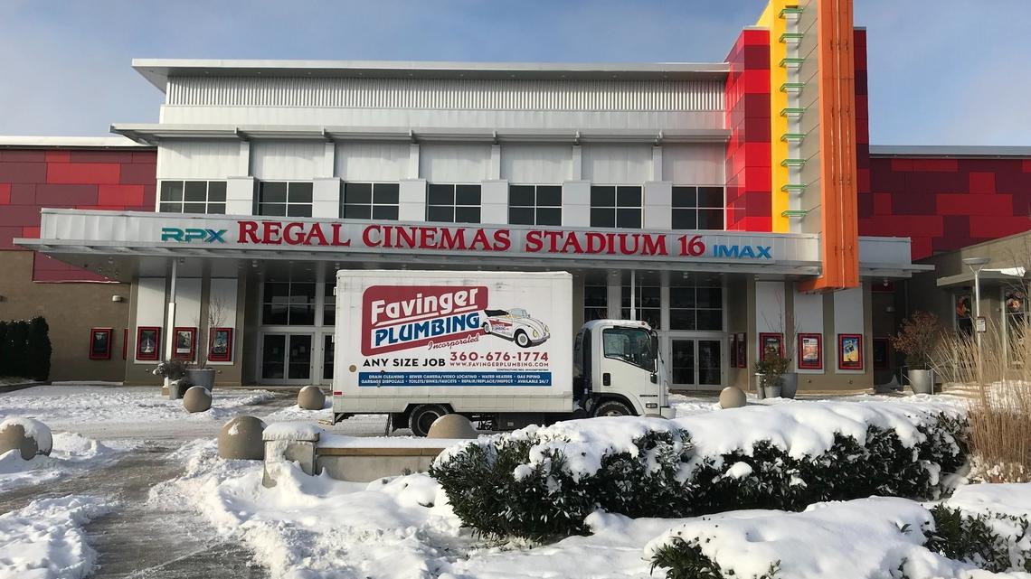 A broken water pipe shut down the Regal Barkley Village movie theater