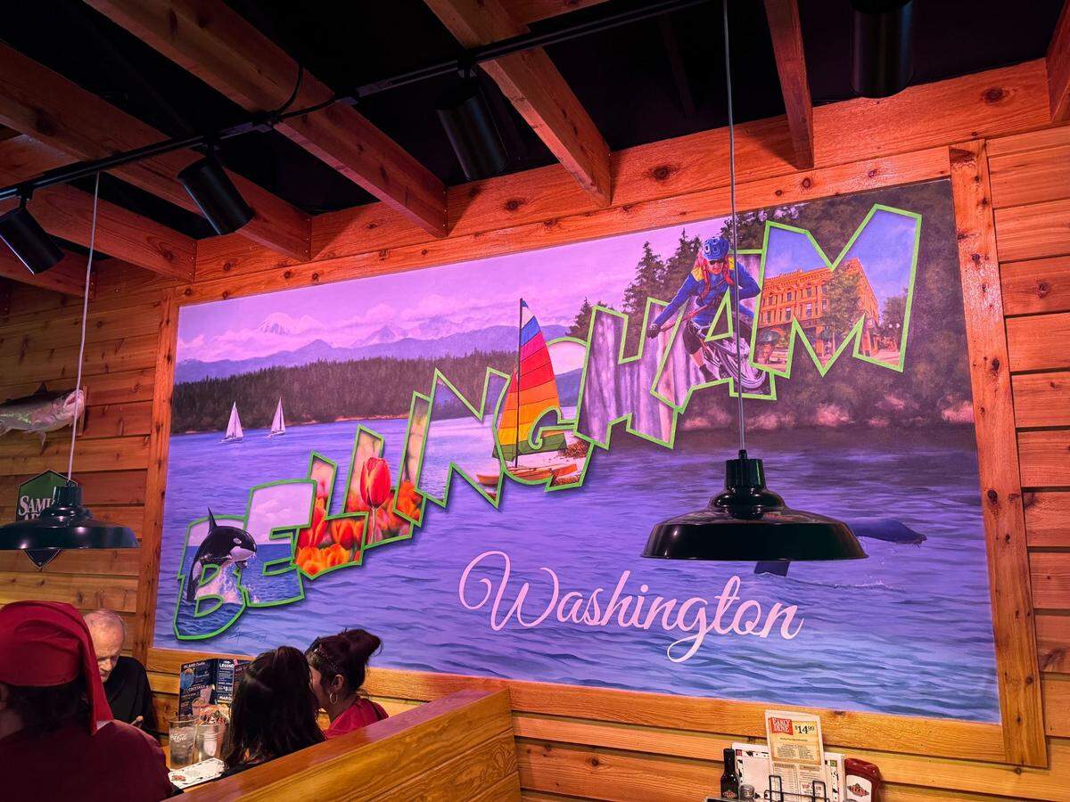 A Bellingham mural inside Texas Roadhouse on Monday, October 7, 2024 at 4331 Meridian St., Bellingham, Wash.