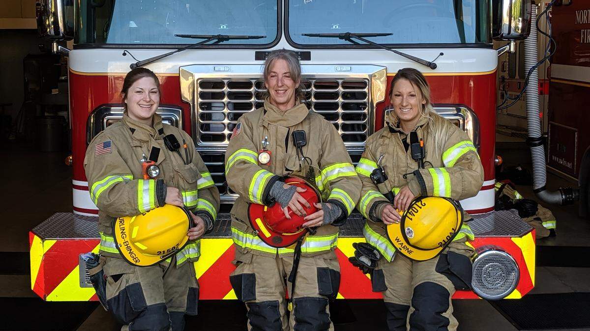 North Whatcom Fire Lt. Leslee Smith, center, is shown with firefighters Haley Urling-Ehinger and Delanie Warne in an undated photo.