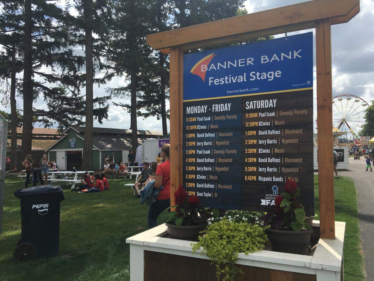 Banner Bank Stage is one of several venues to catch a free show at the Northwestern Washington Fair in Lynden.