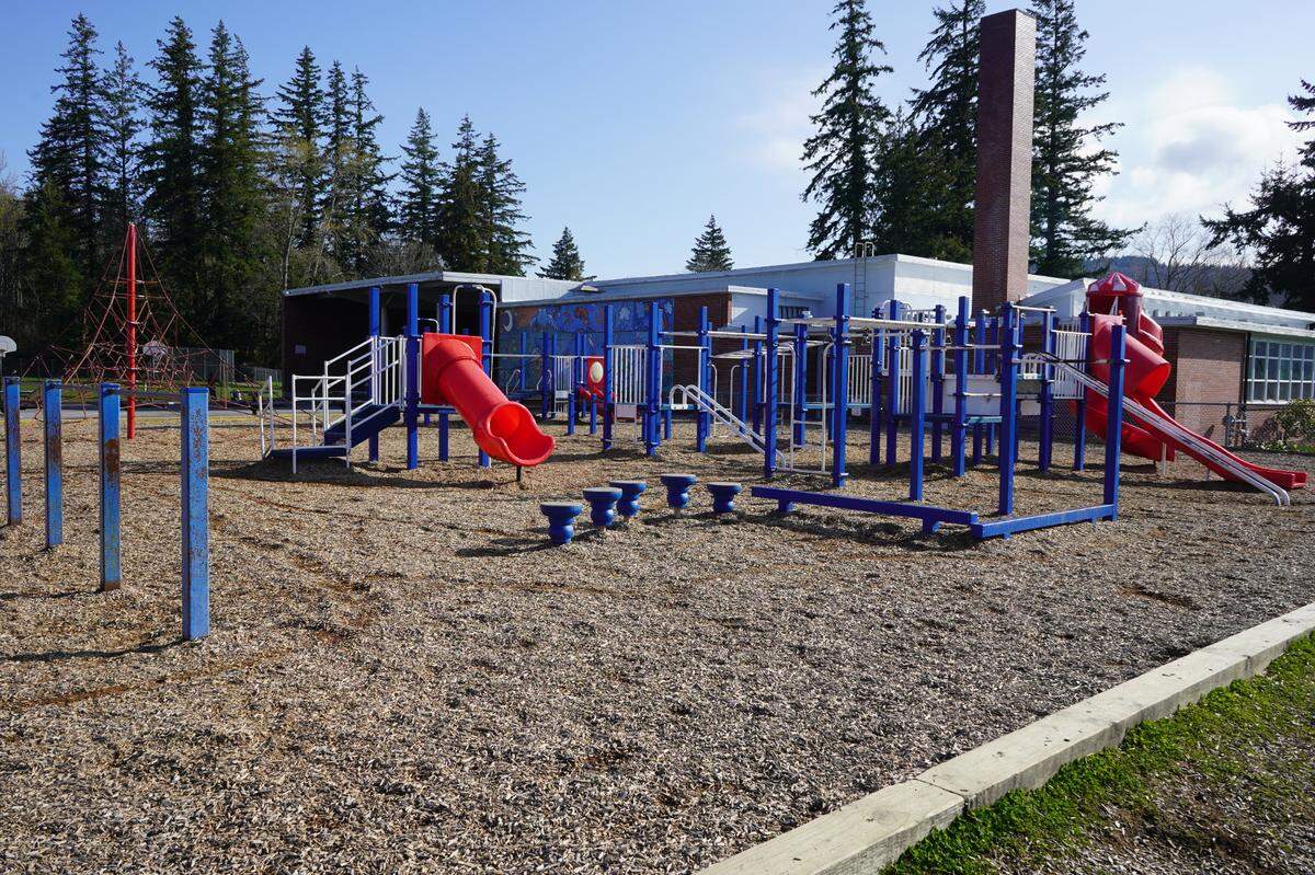 The Silver Beach Elementary School playground, on Friday, April 14, 2023, in Bellingham, Wash., is expected to be replaced with an inclusive playground by fall 2023.