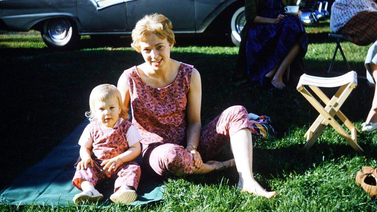 Bellingham resident Dorothy Young enjoys a day outside with her young daughter, Gretchen (Young) Huizinga a few years before the two of them survived the Great Alaska Earthquake in 1964. They will be part of and episode of the PBS series “We’ll Meet Again with Ann Curry” Tuesday evening, as one of Huizinga’s childhood friends who lived with them through the quake seeks them out.