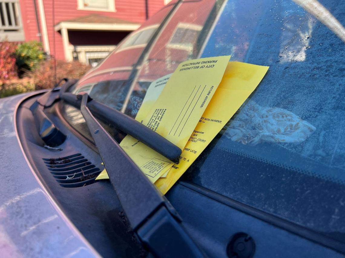 A car is ticketed for parking at Central Avenue and Commercial Street in downtown Bellingham, Wash., Tuesday, Nov. 15, 2022.