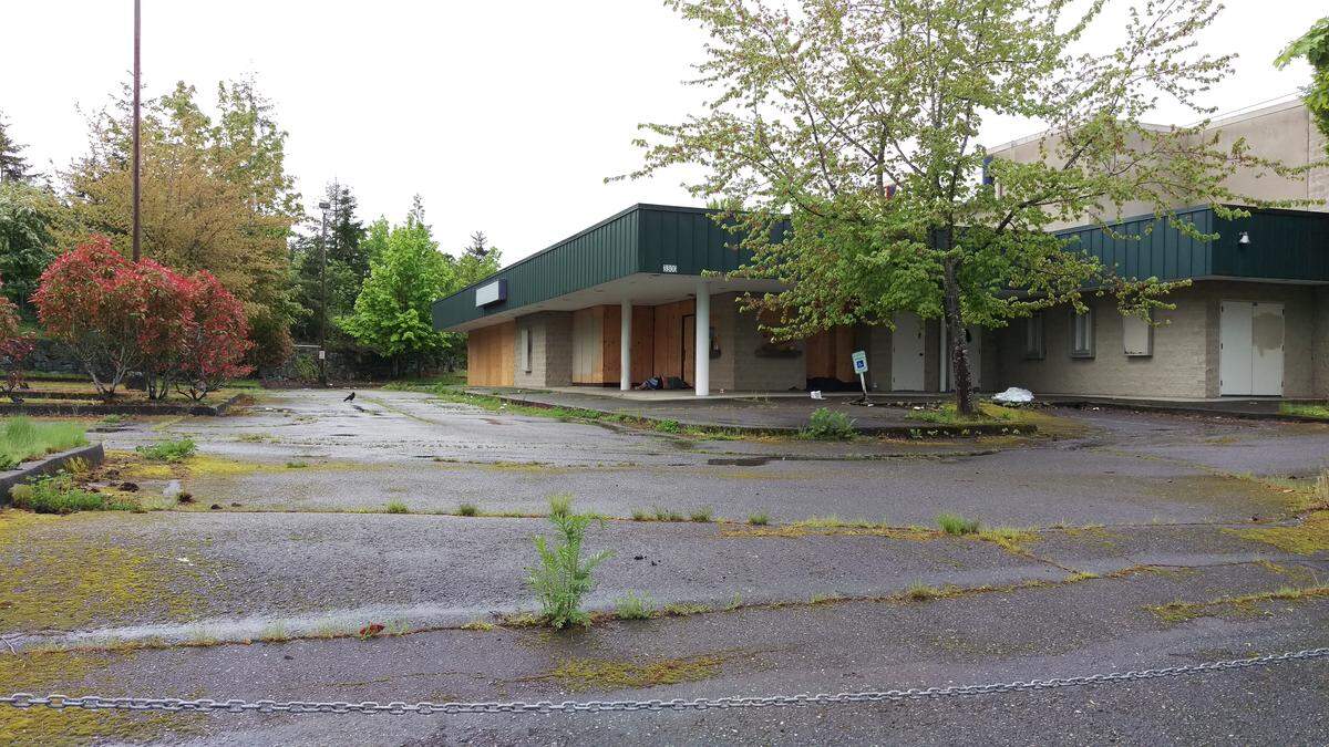 The City of Bellingham approached the current owners of the old Regal Sehome 3 movie theater about using it as a permanent homeless shelter for up to 200 people. This photo shows the property on May 10, 2018.