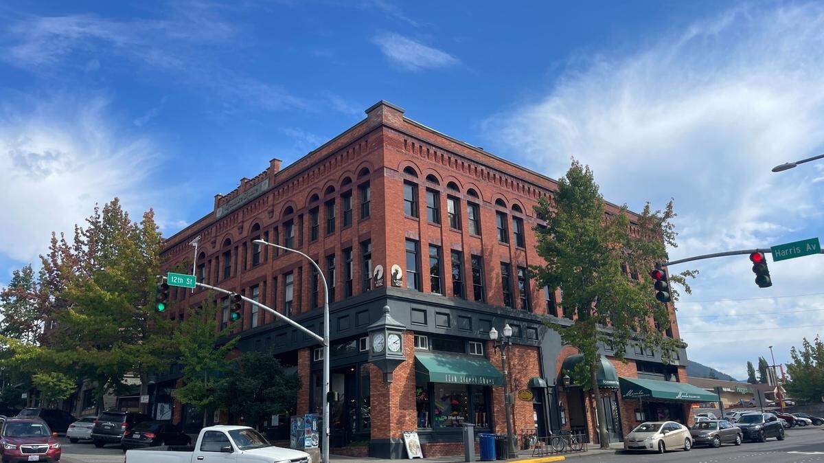 The Sycamore Square building on Thursday, Sept. 7, 2023 at 1200 Harris Ave. in the historic Fairhaven neighborhood of Bellingham, Wash.