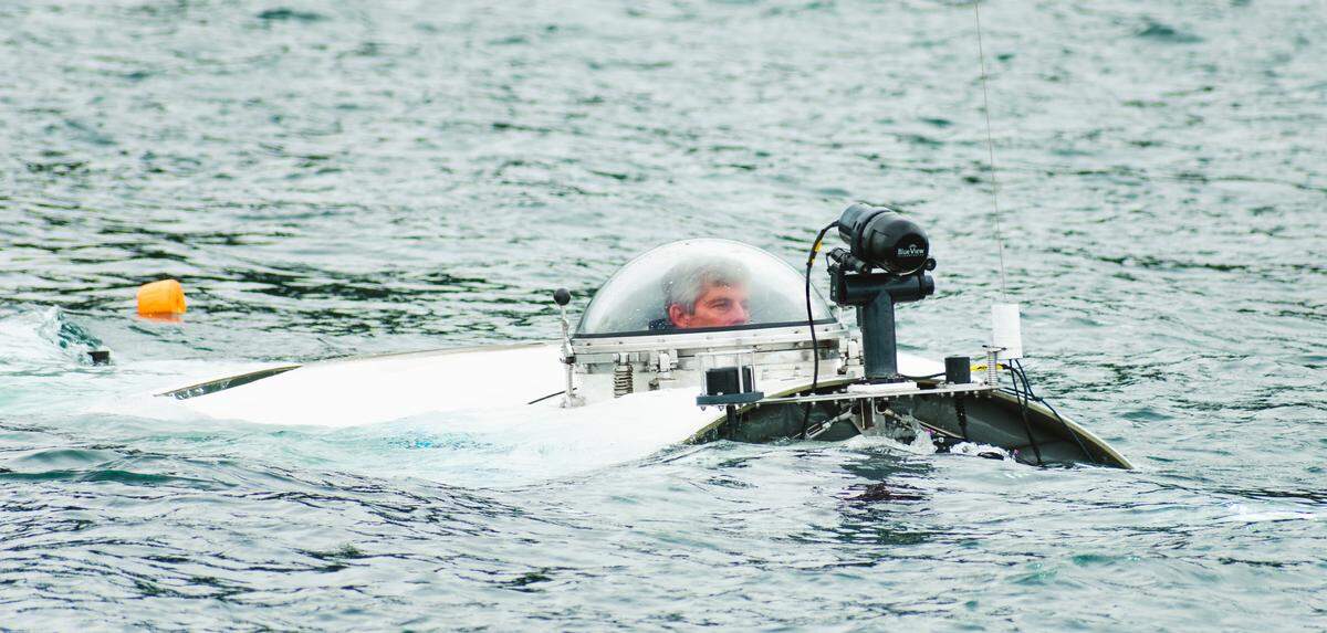 Stockton Rush, the CEO of OceanGate in Everett, pilots the Cyclops1 submersible on a research mission off San Juan Island on Sept 11, 2018.