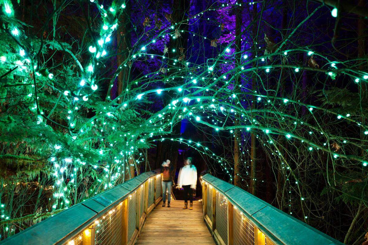 Canyon Lights event at Capilano Suspension Bridge Park in Vancouver, BC.