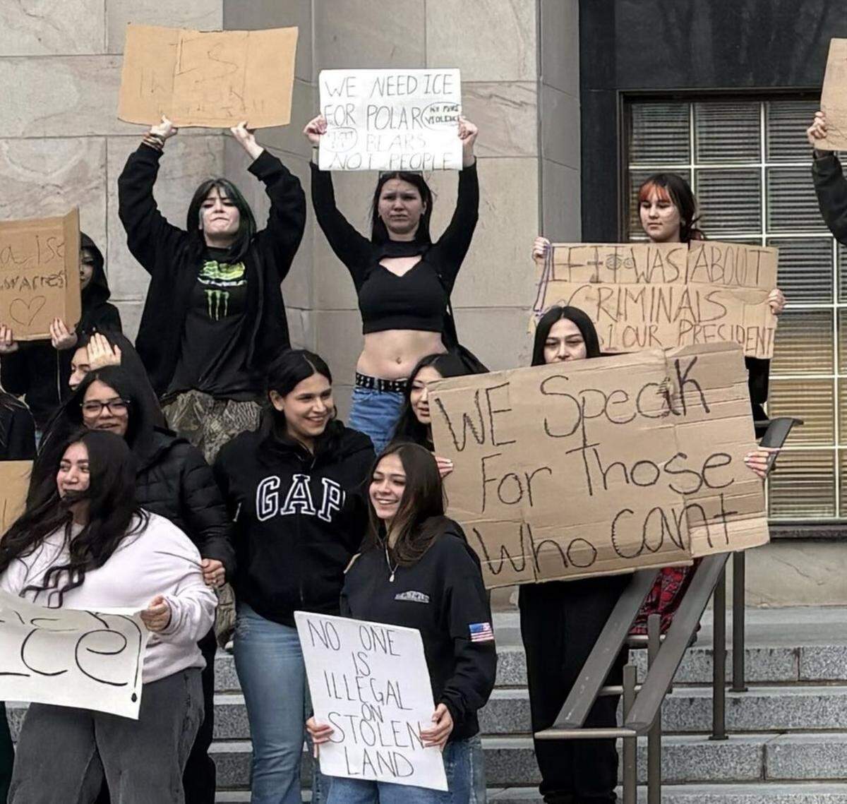 Students of several Bellingham high schools walked out of classes on Friday and marched downtown to City Hall.