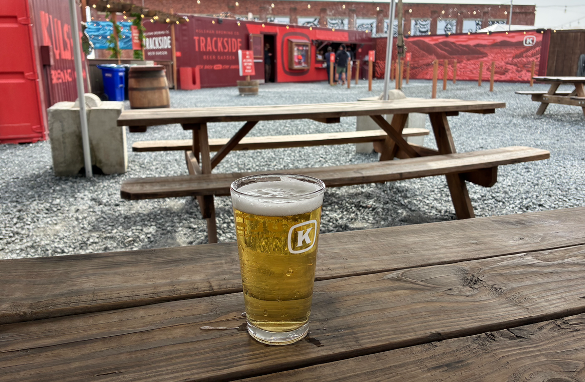 Kulshan’s “Especial” Mexican-style lager cost $6.00 at the brewery’s Trackside Beer Garden in 2025.