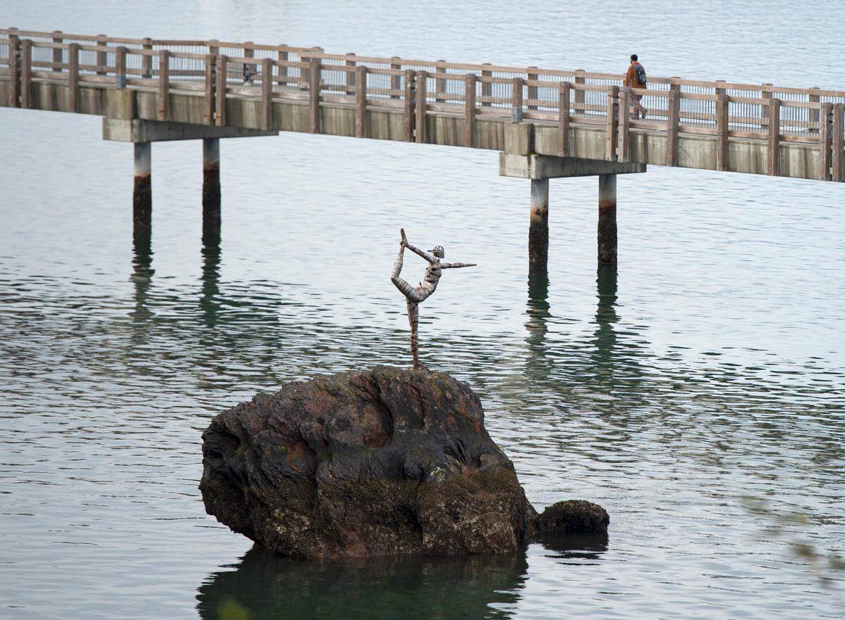 The statue ‘Grace’ at Taylor Dock on March 1, 2021, in Bellingham, Wash.