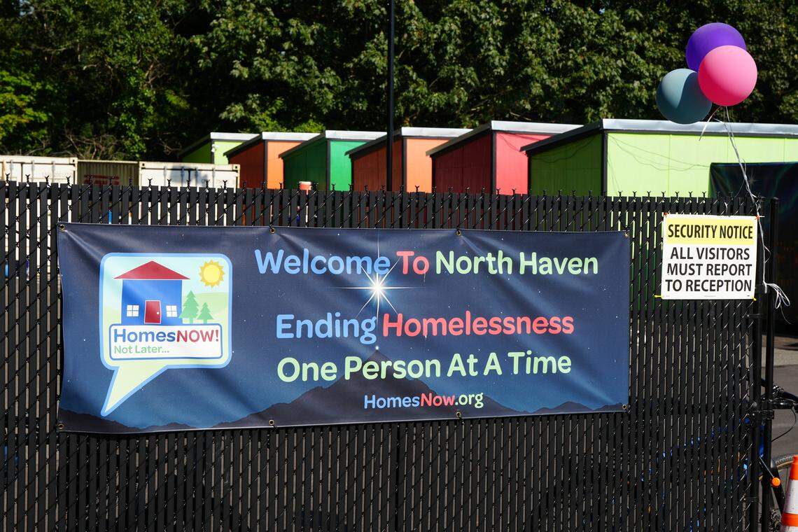 The 48-home village is designed to help transition individuals out of homelessness and into permanent housing.