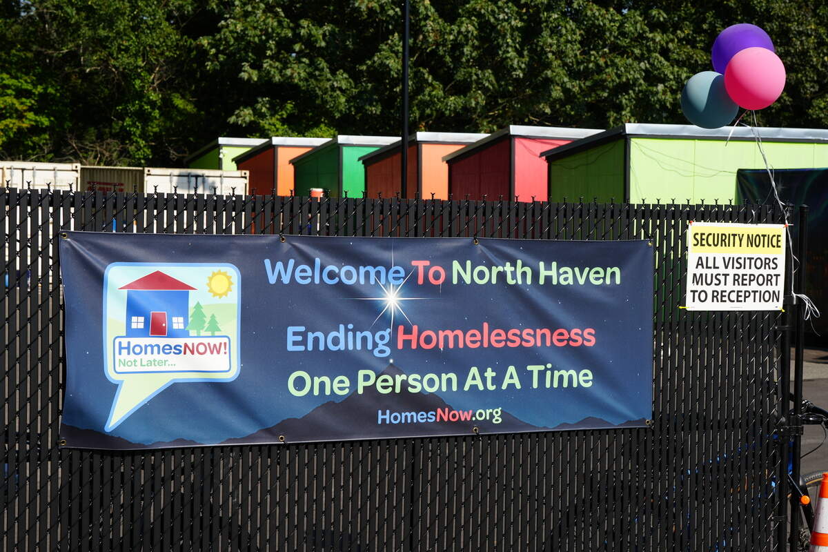The 48-home village is designed to help transition individuals out of homelessness and into permanent housing.
