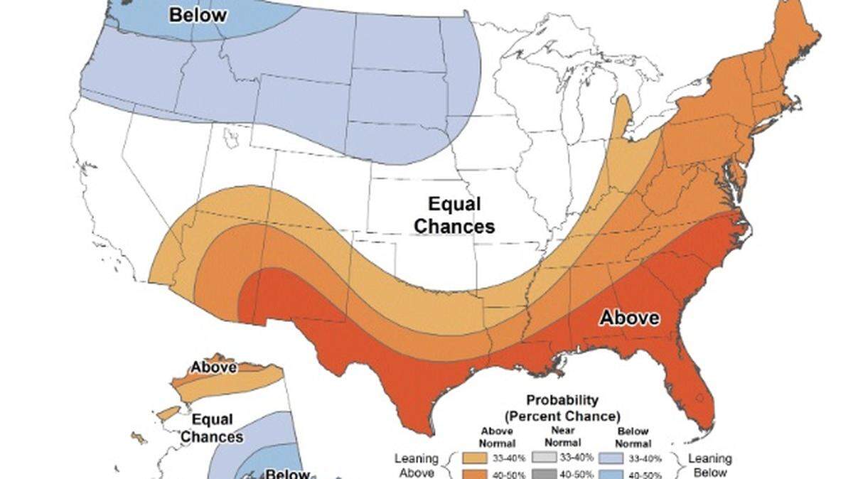 The Climate Prediction Center’s 90-day forecast for January through March shows a better-that-average chance for below-normal temperatures. Long-range forecasts also see a higher chance for above-normal precipitation.