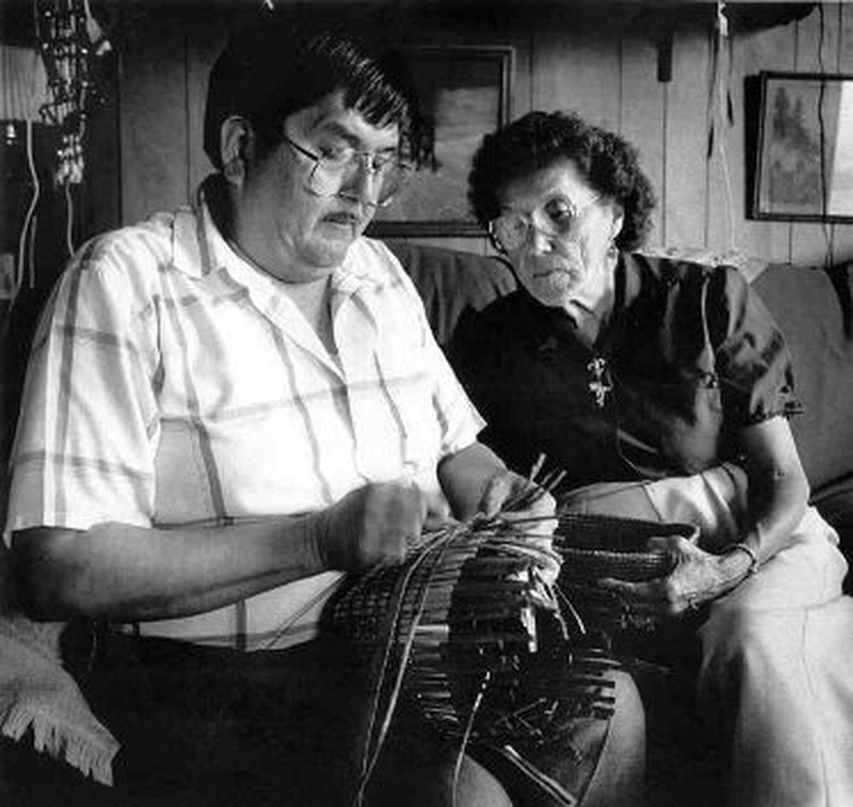 Bill James and his mother Fran, in 1991, were honored by the state for their contributions to Lummi culture.